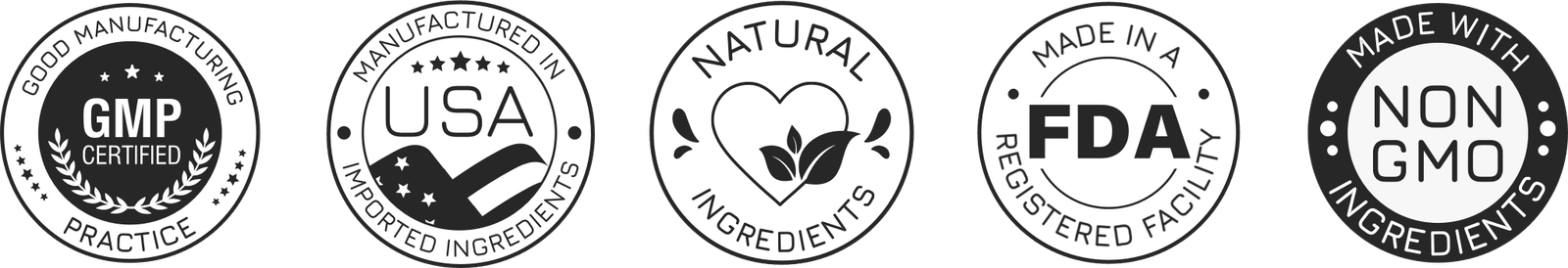 GMP and FDA Certified Badges